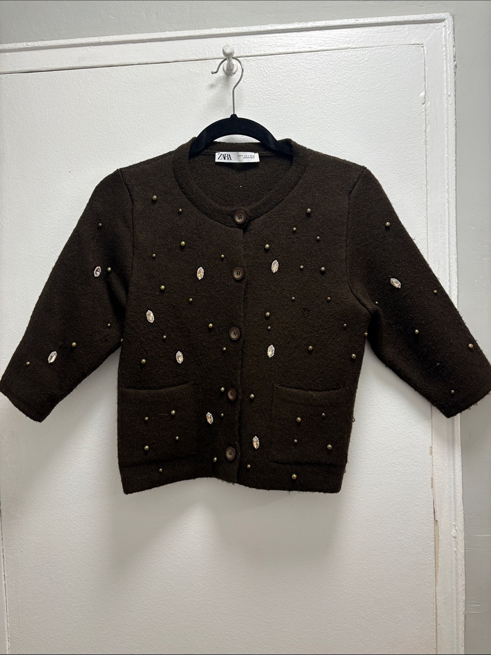 ZARA Embellished Knit Cardigan